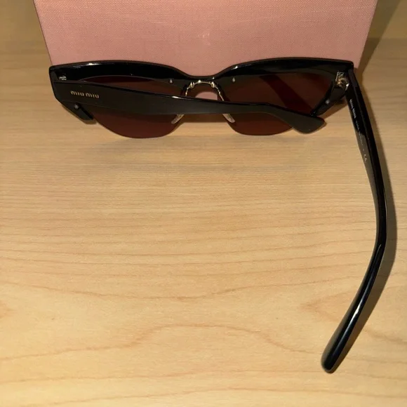 Miu Miu Black and Pink Sunglasses Cat-Eye Style - Picture 6 of 7